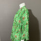 Amaya Green Floral Silk Print Tunic Top with Beads & Embroidered Sz Medium