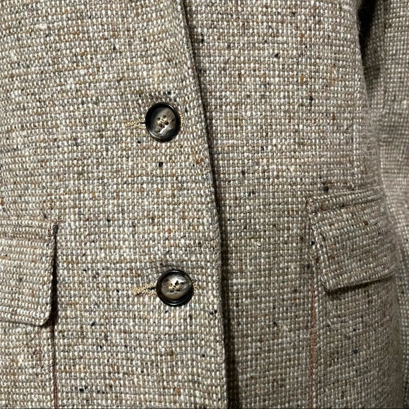 Vintage Country & Stables Wool Blend Brown Elbow Patch Blazer Sz- Medium