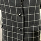 Vintage Criscione Black Windowpane Jeweled Wool Silk Blazer Sz-Large