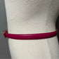 Pink Leather Skinny Belt With Gold Buckle Sz-Large