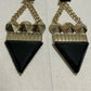 Black | Gold Statement Triangle Earrings