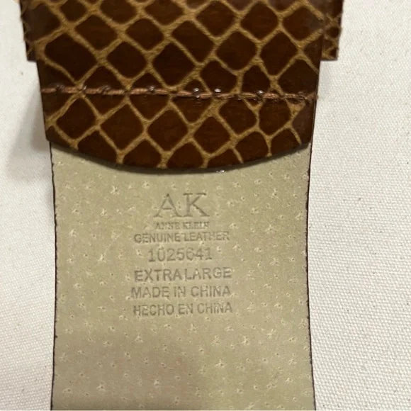 Anne Klein Brown Genuine Leather Wide Belt Extra Large