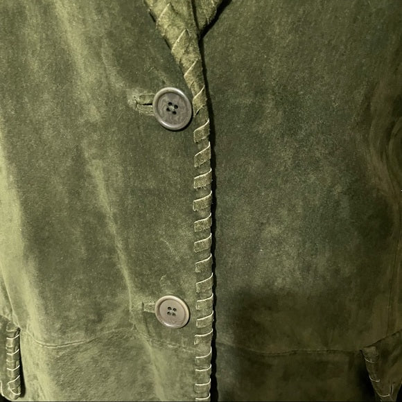 Lord & Taylor Green Suede Leather Blazer/Jacket Sz-22W