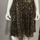 Vintage Oleg Cassini Black Gold Sequin Fit & Flare Dress Sz-12