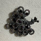 Purple Rhinestones Peacock Brooch