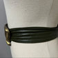 Vintage Green Leather With Large Square Adjustable Buckle Sz-Large