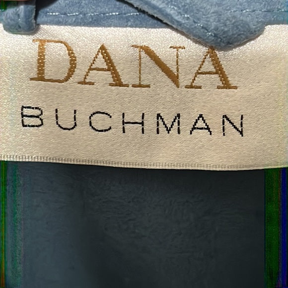 Dana Buchman Blue Suede Leather Shirt Size 6