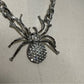 Spider Bling Silver Statement Necklace