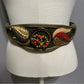 Carolyn Tanner Vintage Suede Leather Green Beaded Belt Adjustable