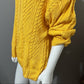 Wainscott Mustard Yellow Cotton Chunky Cable Knit Turtleneck Sz-Large