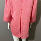 Chico’s Pink Button Front 3/4 Sleeve Shirt Sz 1 (Medium)