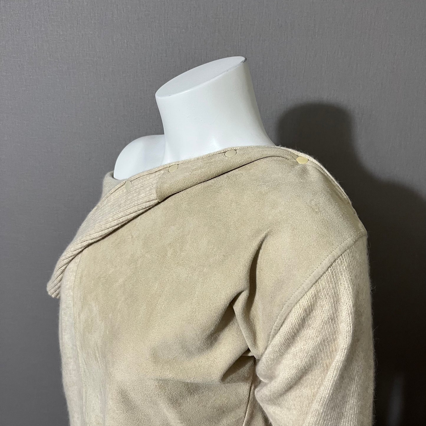 Vintage Lambswool / Angora / Suede Leather Turtleneck Sweater Sz-Medium