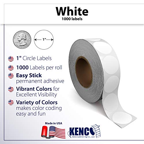 Kenco Color Coding Circle Dot Sticker Labels (WHITE)