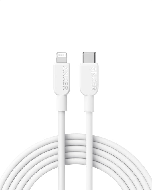 Anker USB C to Lightning Cable, 310 USB-C to Lightning Cable(White, 10ft), MFi Certified, Fast Charging Cable for iPhone 14 Plus 14 14 Pro Max 13 13 Pro 12 11 X XS XR (Charger Not Included)