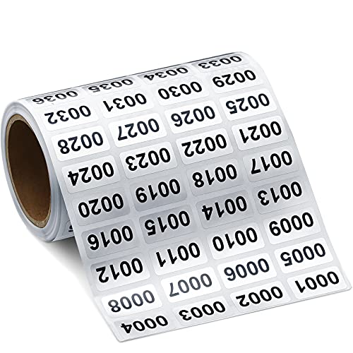 001-2000 Pieces Inventory Number Sticker Labels Labels