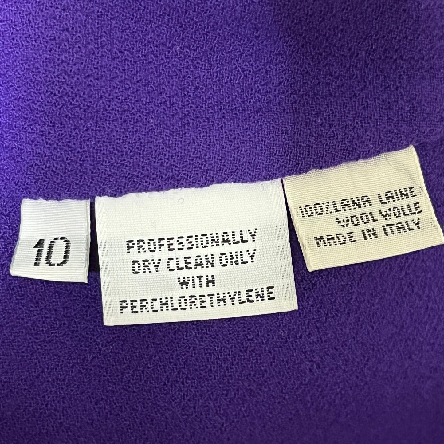 Vintage Carolyn Roehm Purple High Waisted Wool Skirt Sz-10