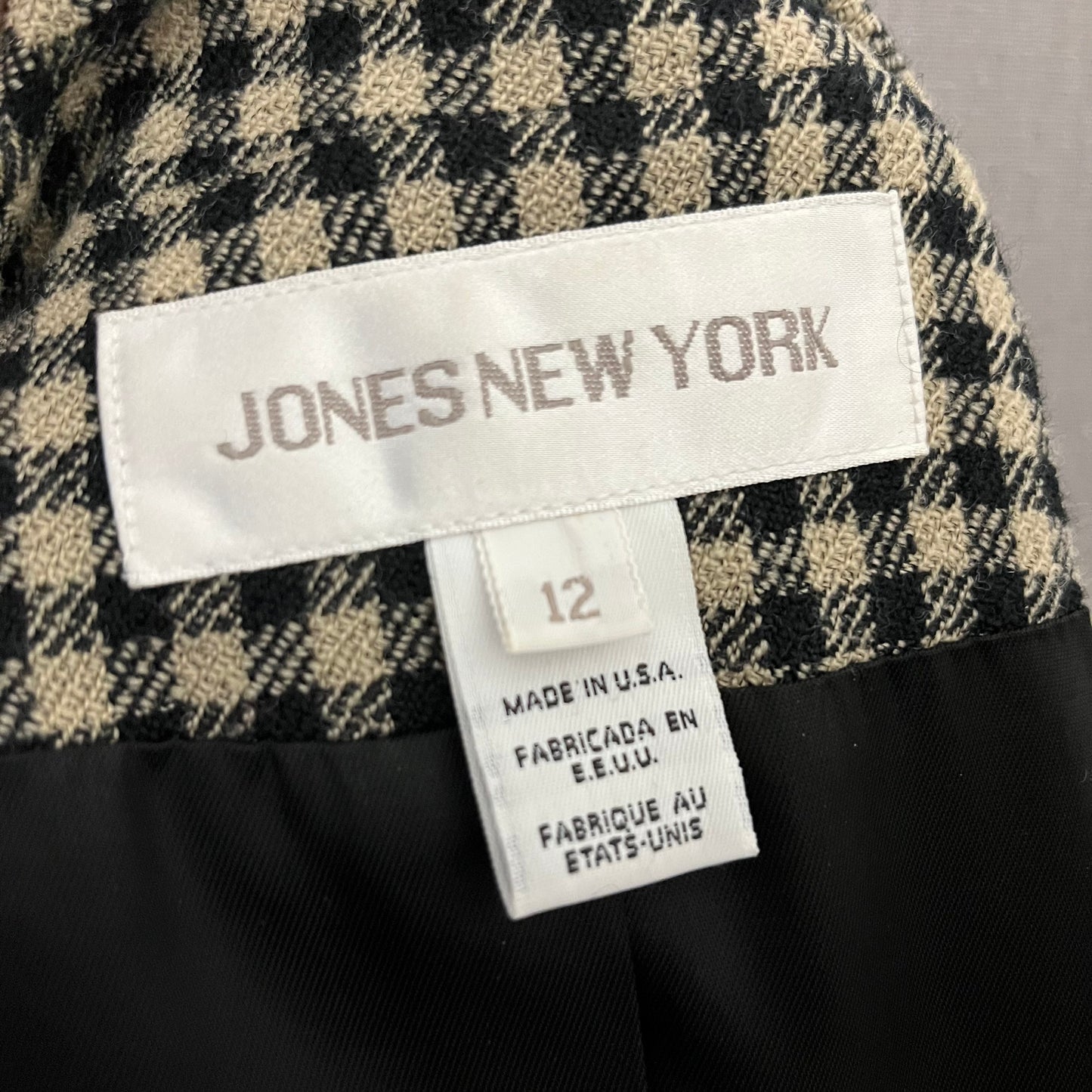 Wool Vintage Jones New York Wool Blend Plaid Blazer Sz-12