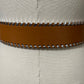 Cognac Hand Finished Saddle Leather With Silver Trim Sz-Small-Medium