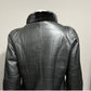 Leather Shearling With Mink Collar Coat