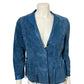 Vintage CHI by Carlos Falchi Blue Suede Leather Jacket Sz-Xtra Small