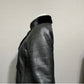 Leather Shearling With Mink Collar Coat
