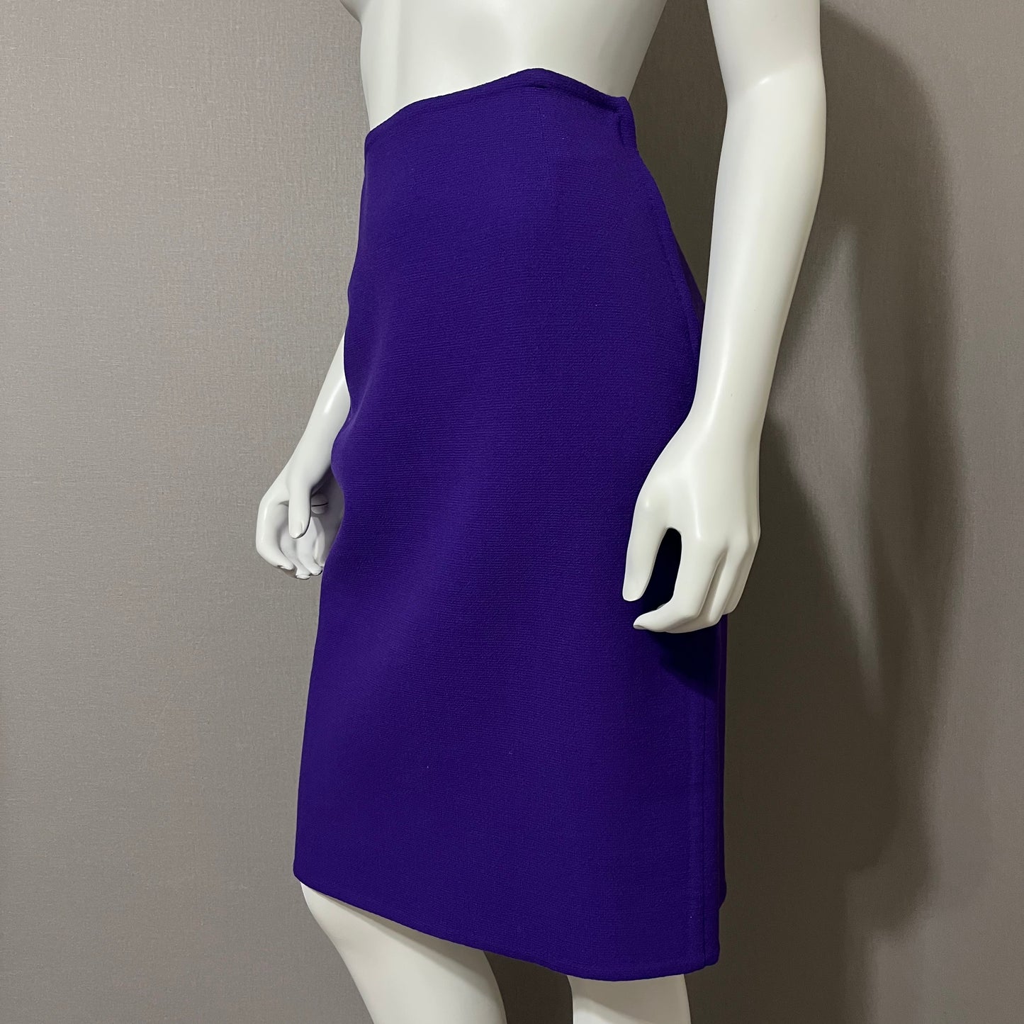 Vintage Carolyn Roehm Purple High Waisted Wool Skirt Sz-10