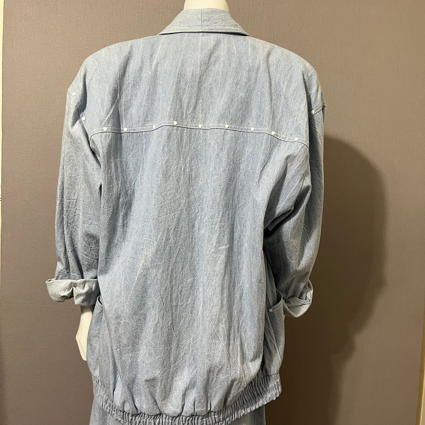 Vintage Caron Components Denim Jacket/Culottes 2pc Set Sz-Medium