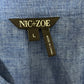 Nic & Zoe Blue 100% Linen Button Front Top Sz-Large