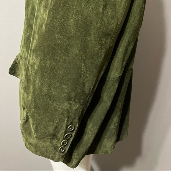 Lord & Taylor Green Suede Leather Blazer/Jacket Sz-22W