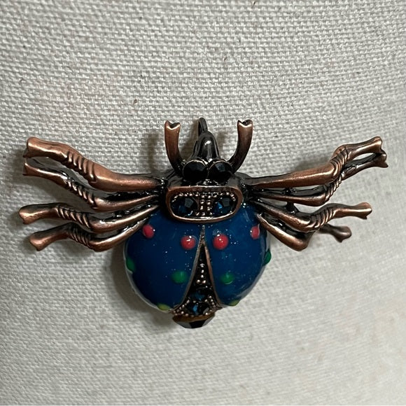 Blue | Red Lady Bug Brooch