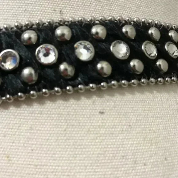 Christine Alexander Black Western Swarovski Crystals Bling Belt