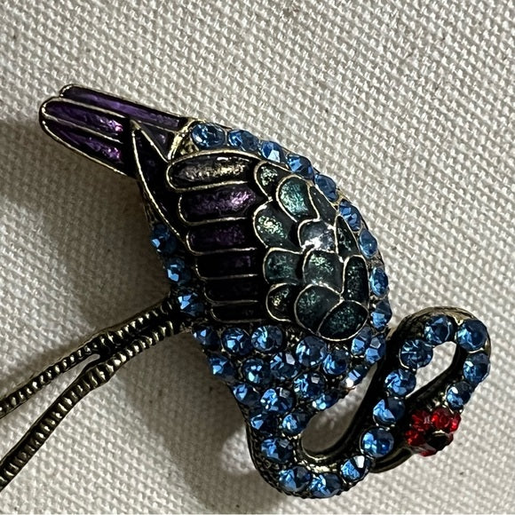 Blue Swan Antique Gold Brooch