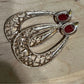 Red | Gold Artsy Hoop Statement Earrings