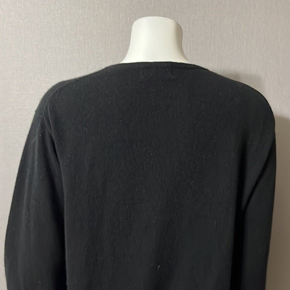 Lord & Taylor 2-Ply Cashmere Black V-Neck Sweater Sz-Xtra Large