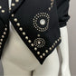 Vintage Molato Black Cotton With Rhinestones Jacket Sz-Medium