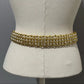 Gold Leather With Pearl Beaded Belt Sz-Medium-Large
