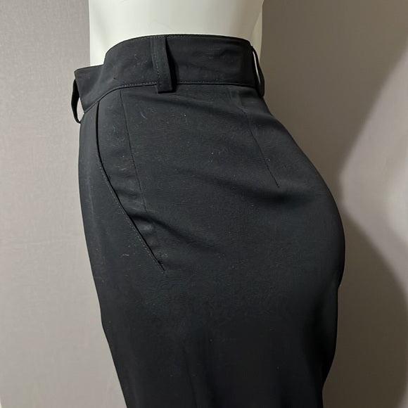 Escada Black Pleated Pure Wool Dress Pants Sz- 42 Large