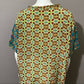 Sundance Multi-Color Print 100% Silk Short Sleeve Top Sz Large