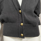 Vintage Designers Original Black 100% Cotton Cardigan Sz-Large