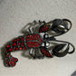 Lobster Red Antique Gold Brooch
