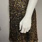 Vintage Oleg Cassini Black Gold Sequin Fit & Flare Dress Sz-12