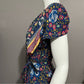 Floral V-Neck 100% Cotton Multicolored Maxi Wrap Dress Sz-Medium