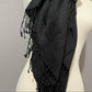 Betsy Johnson Black With Fringe Scarf