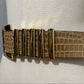 Escada Brown Patent Textured Leather With Gold Buckle Belt Sz-Medium