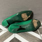 Bruno Magli Green Leather With Gold Accent Heels Sz-6 B