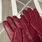 Merona Burgundy Sheep Leather Gloves Sz-Small