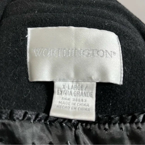 Worthington Black Wool Blend Coat