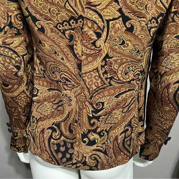 Dana Buchman Brown Paisley Silk Blazer Top