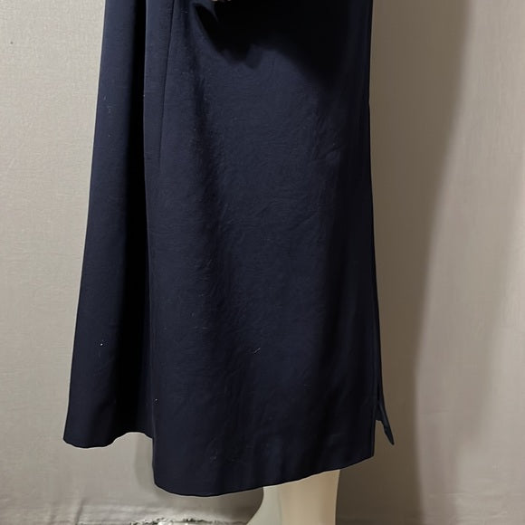 Sanyo Navy Long 100% Wool Trench Coat Sz-10