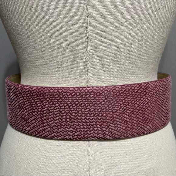 WHBM Pink Textured Extra Wide Silver Buckle Belt Sz-Medium/Large